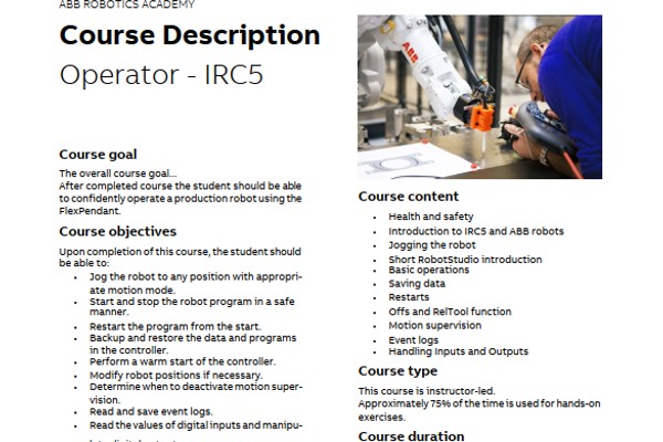 ABB Robotic IRC5 Basic Operation Training - ABBMY